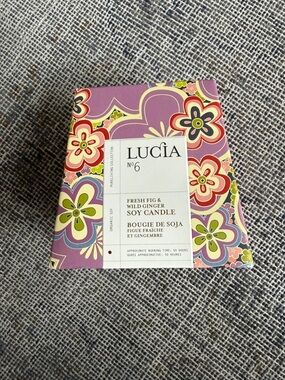 LUCIA No. 6 Fresh Fig & Wild Ginger Soy Candle - Purple Floral Box